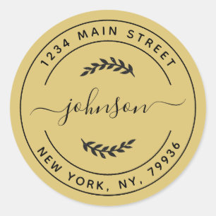 Sticker Rond Créez votre propre adresse de retour d'arrondi