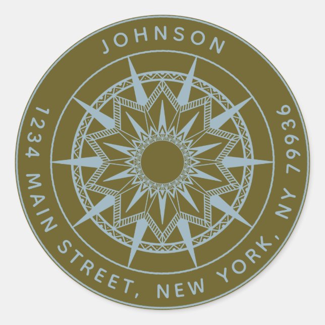 Sticker Rond Créez votre propre adresse de retour d'arrondi (Devant)