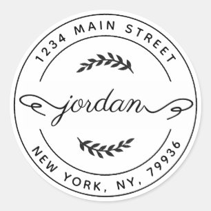 Sticker Rond Créez votre propre adresse de retour d'arrondi