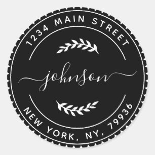 Sticker Rond Créez votre propre adresse de retour d'arrondi