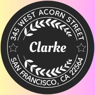 Sticker Rond Créez votre propre adresse de retour d'arrondi