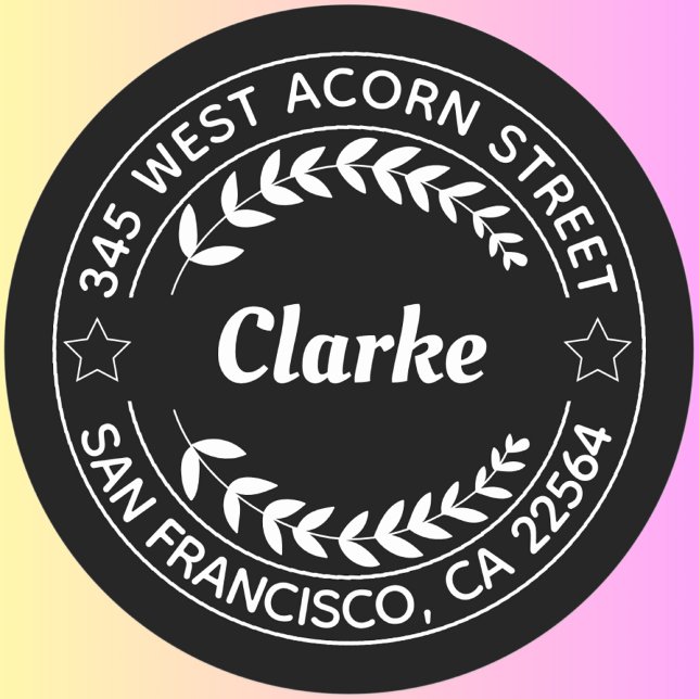 Sticker Rond Créez votre propre adresse de retour d'arrondi (Créateur téléchargé)