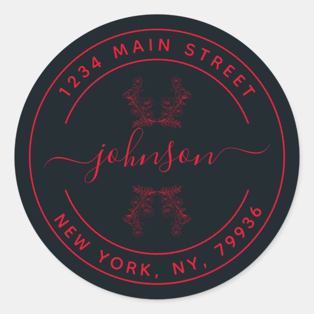 Sticker Rond Créez votre propre adresse de retour d'arrondi (Devant)