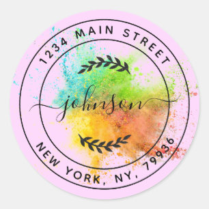 Sticker Rond Créez votre propre adresse de retour d'arrondi