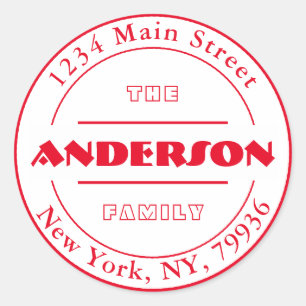 Sticker Rond Créez votre propre adresse de retour d'arrondi