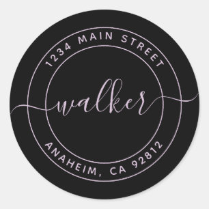 Sticker Rond Créez votre propre adresse de retour d'arrondi