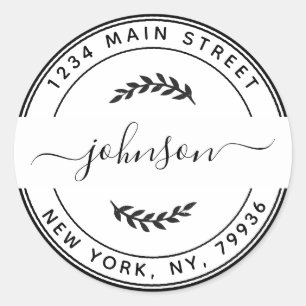 Sticker Rond Créez votre propre adresse de retour d'arrondi