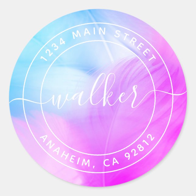 Sticker Rond Créez votre propre adresse de retour d'arrondi (Devant)