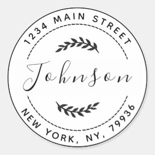 Sticker Rond Créez votre propre adresse de retour d'arrondi