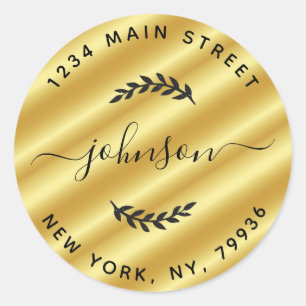 Sticker Rond Créez votre propre adresse de retour d'arrondi