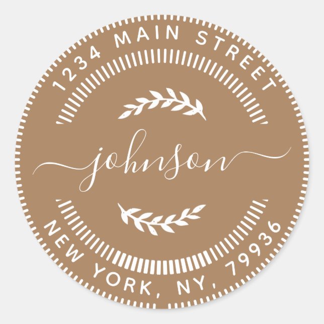 Sticker Rond Créez Votre Propre Adresse de Retour Rond (Devant)