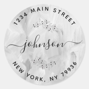 Sticker Rond Créez Votre Propre Adresse de Retour Rond Abstrait