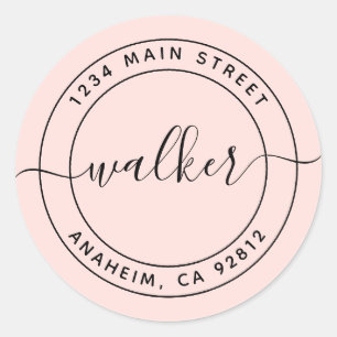 Sticker Rond Créez Votre Propre Adresse de Retour Rond Classiqu