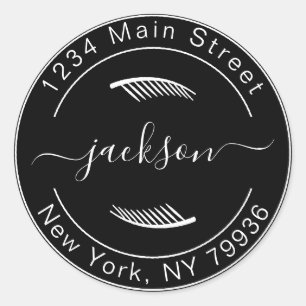 Sticker Rond Créez Votre Propre Adresse de Retour Rond Moderne