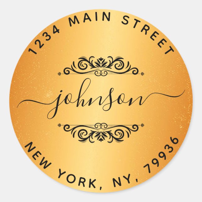 Sticker Rond Créez votre propre adresse de retour ronde (Devant)