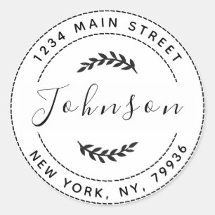 Sticker Rond Créez votre propre adresse de retour ronde