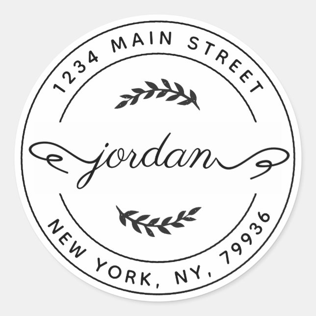 Sticker Rond Créez votre propre adresse de retour ronde (Devant)