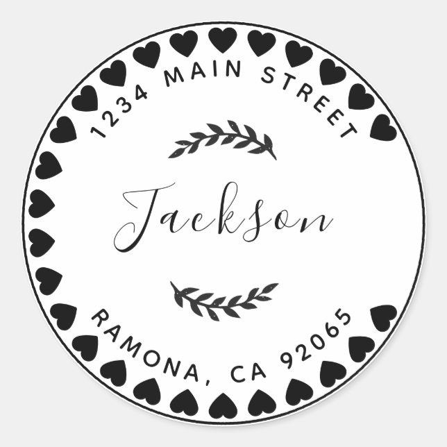 Sticker Rond Créez votre propre adresse de retour ronde (Devant)