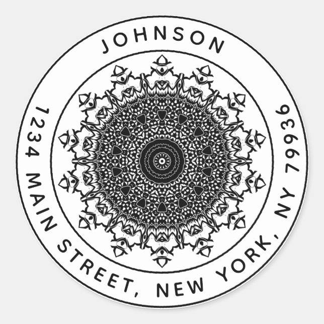 Sticker Rond Créez votre propre adresse de retour ronde (Devant)