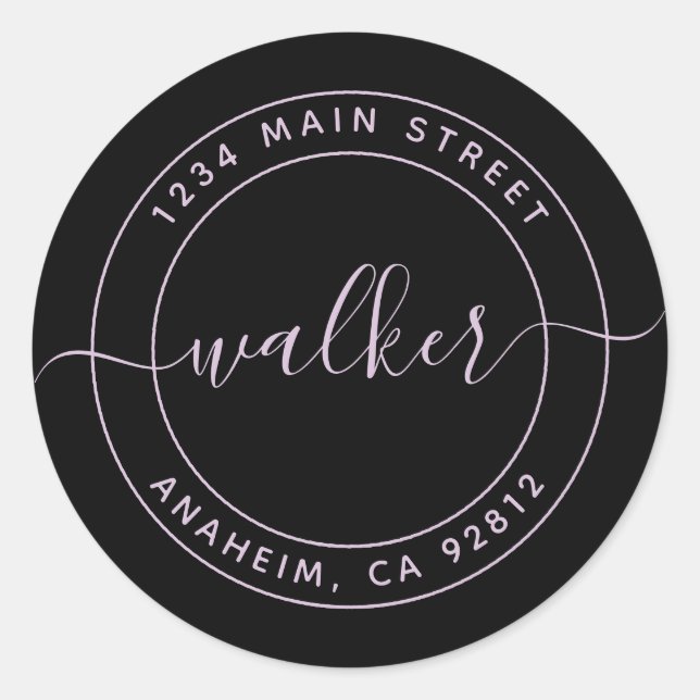 Sticker Rond Créez votre propre adresse de retour ronde (Devant)