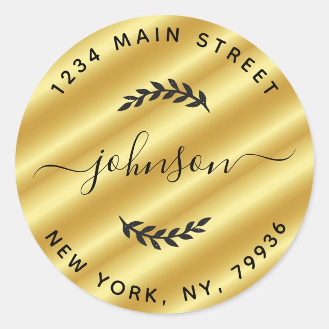 Sticker Rond Créez votre propre adresse de retour ronde (Devant)