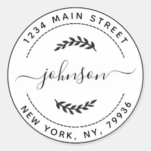 Sticker Rond Créez votre propre adresse de retour ronde