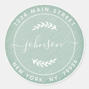 Sticker Rond Créez votre propre adresse de retour ronde en noir