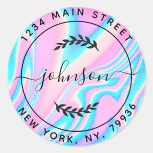 Sticker Rond Créez votre propre adresse de retour ronde moderne