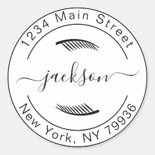 Sticker Rond Créez votre propre adresse de retour ronde moderne