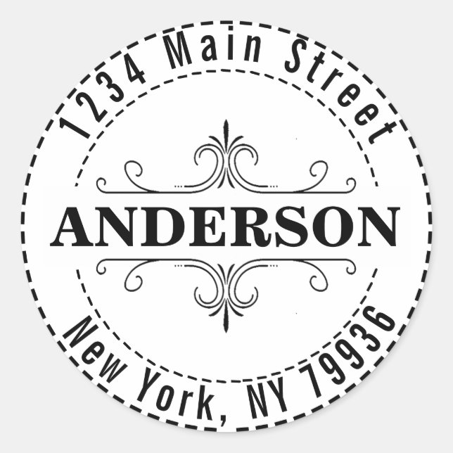 Sticker Rond Créez Votre Propre Adresse de Retour Ronde Moderne (Devant)