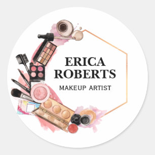 Sticker Rond Créez votre propre artiste de maquillage personnal