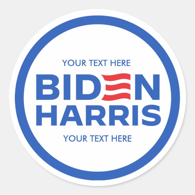 Sticker Rond Créez votre propre Biden Harris 2024 (Devant)
