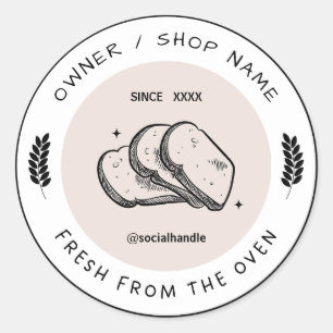 Sticker Rond Créez votre propre boulangerie personnalisée Fraîc