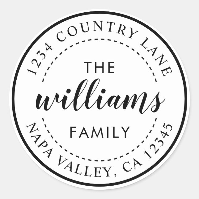 Sticker Rond Créez votre propre calligraphie moderne d'adresse  (Devant)