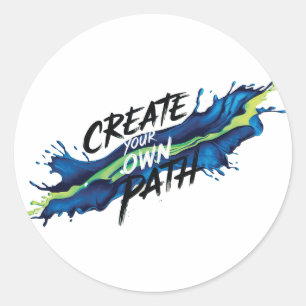 Sticker Rond Créez votre propre chemin d'accès Conception inspi