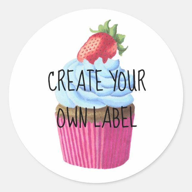 Sticker Rond Créez votre propre chevalet rond classique Cupcake (Devant)