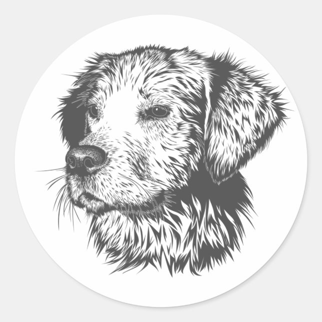 Sticker Rond Créez Votre Propre Chien De Compagnie Personnalisé (Devant)