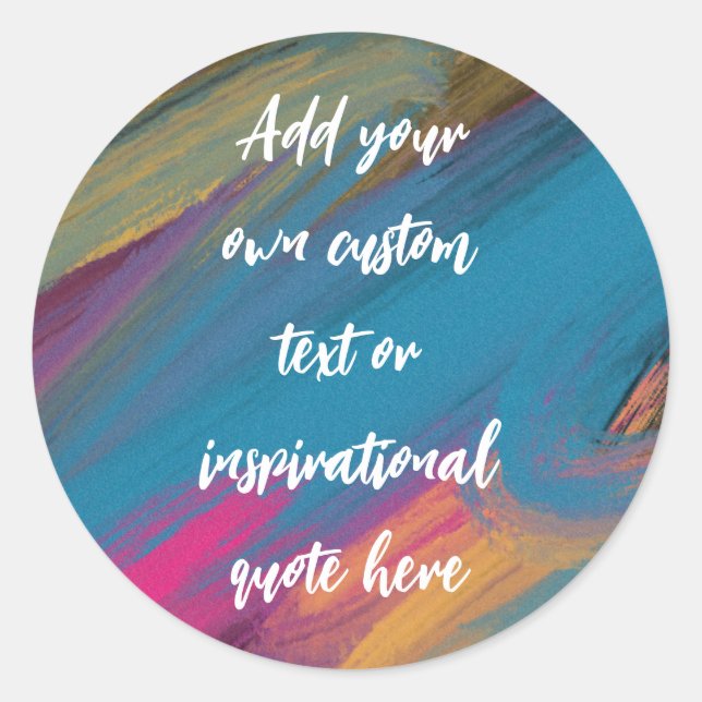 Sticker Rond Créez votre propre devis de motivation Abstrait (Devant)