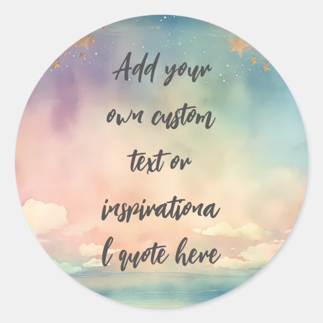 Sticker Rond Créez votre propre devis de motivation océanique D (Devant)