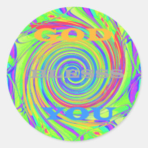 Sticker Rond Créez votre propre Dieu Bénissez-vous un texte ins