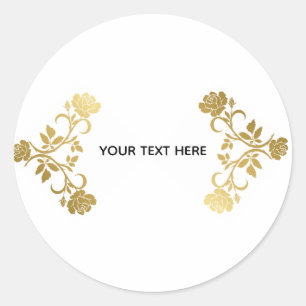 Sticker Rond Créez Votre Propre Élégant Doré