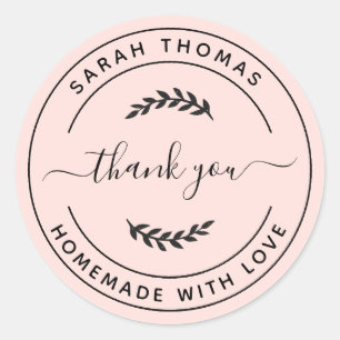 Sticker Rond Créez Votre Propre Fait Maison avec Amour Merci Cl