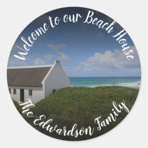 Sticker Rond Créez votre propre famille de "bienvenue à la plag