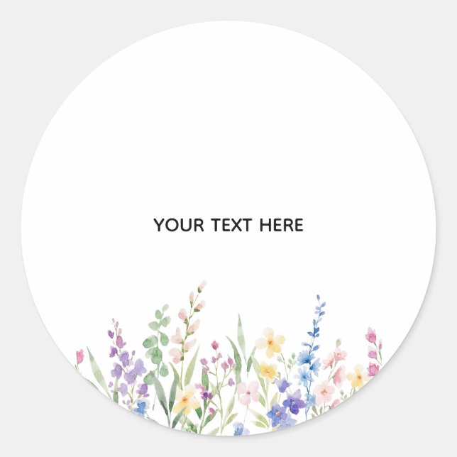 Sticker Rond Créez Votre Propre Fleur  (Devant)