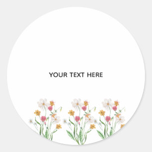Sticker Rond Créez Votre Propre Floral 