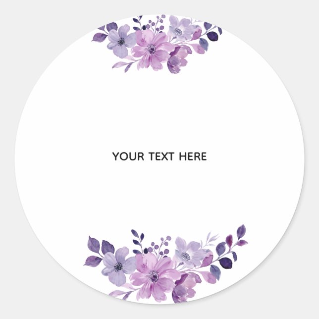 Sticker Rond Créez Votre Propre Floral (Devant)
