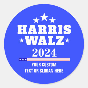 Sticker Rond Créez votre propre Harris Walz 2024