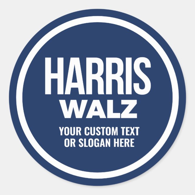 Sticker Rond Créez votre propre Harris Walz 2024 (Devant)