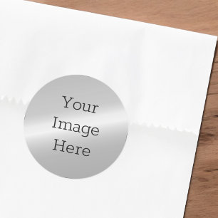 Sticker Rond Créez votre propre huile d'argent métallique Faux