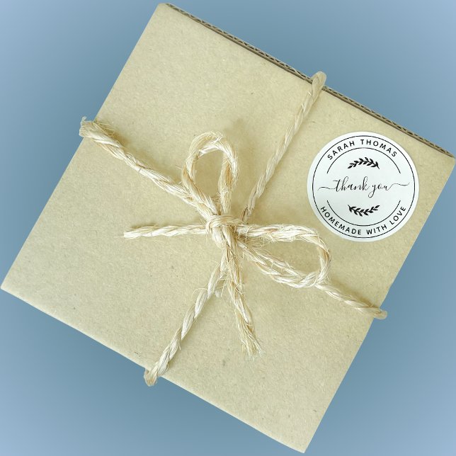 Sticker Rond Créez votre propre maison faite avec Merci d'amour (Créateur téléchargé)